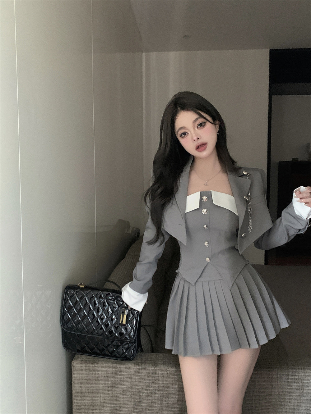 Tanya Top Skirt & Coat Set