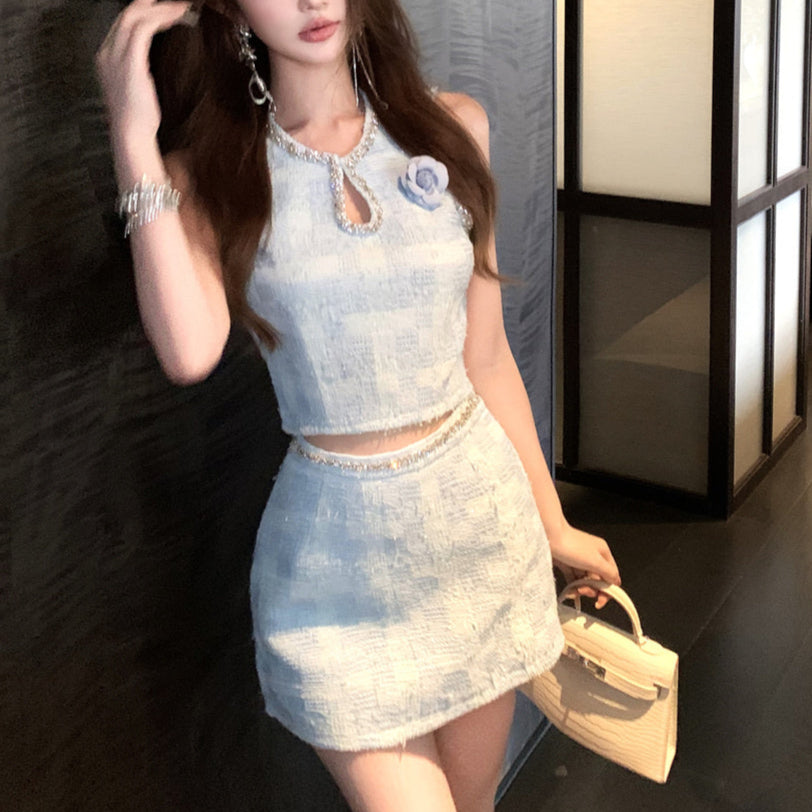 French Top & Skirt Set