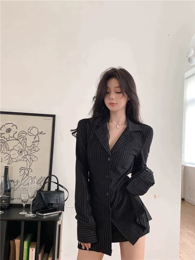 Black Striped Long Sleeve Top