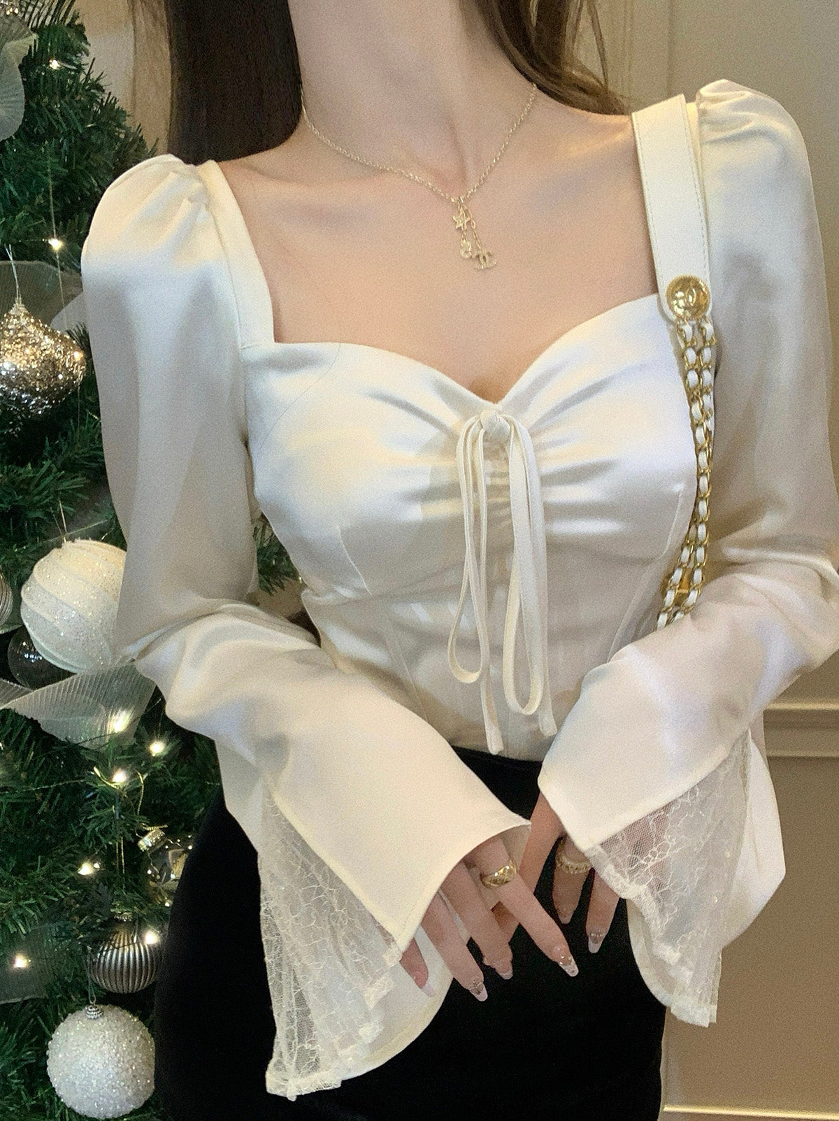 Silk Satin Blouse Top