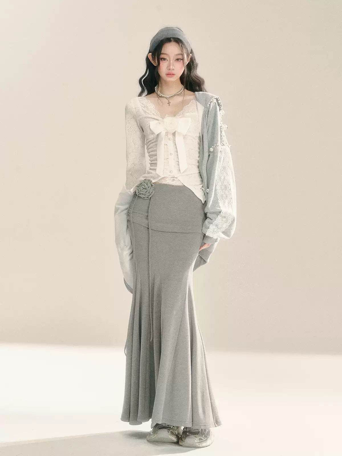 Fishtail Gray Long Skirt - My Store