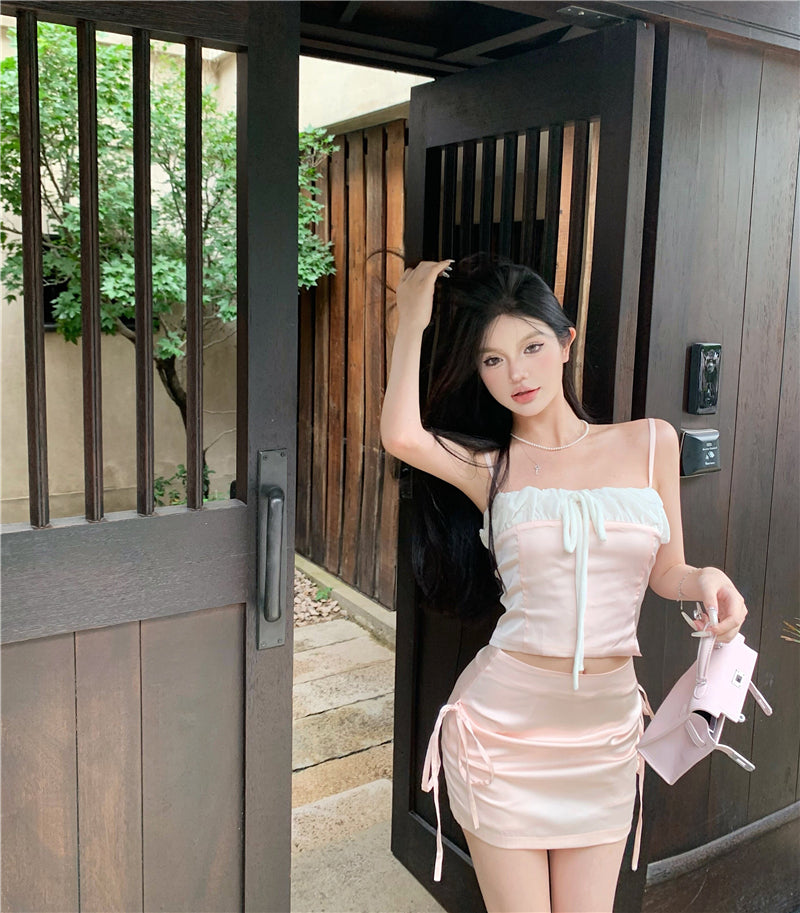 Pink Square Neck Top