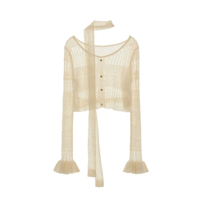 Sexy Cropped Knit Top With Plaid Corset Set-Up - My Store