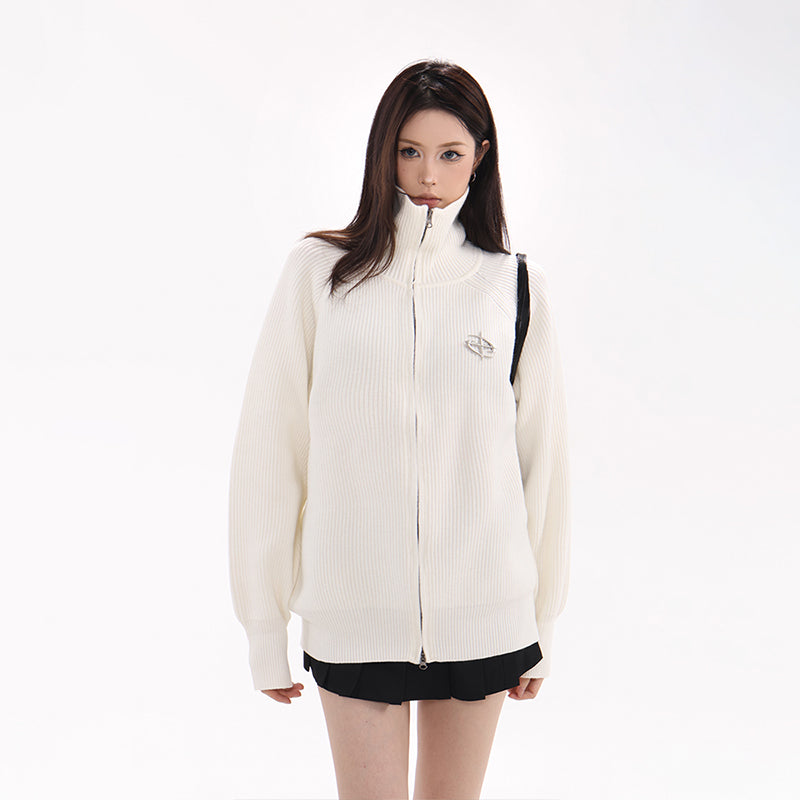 Silver Symbol Zip Up Jacket
