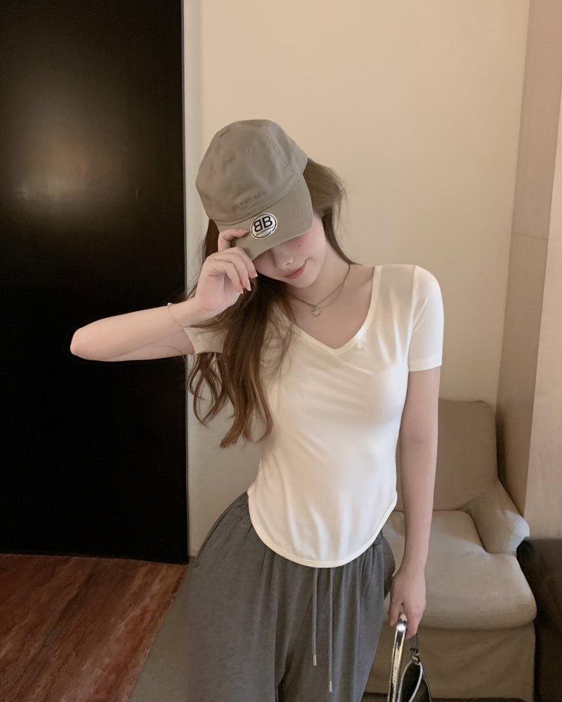 V-Neck Short Sleeve Top