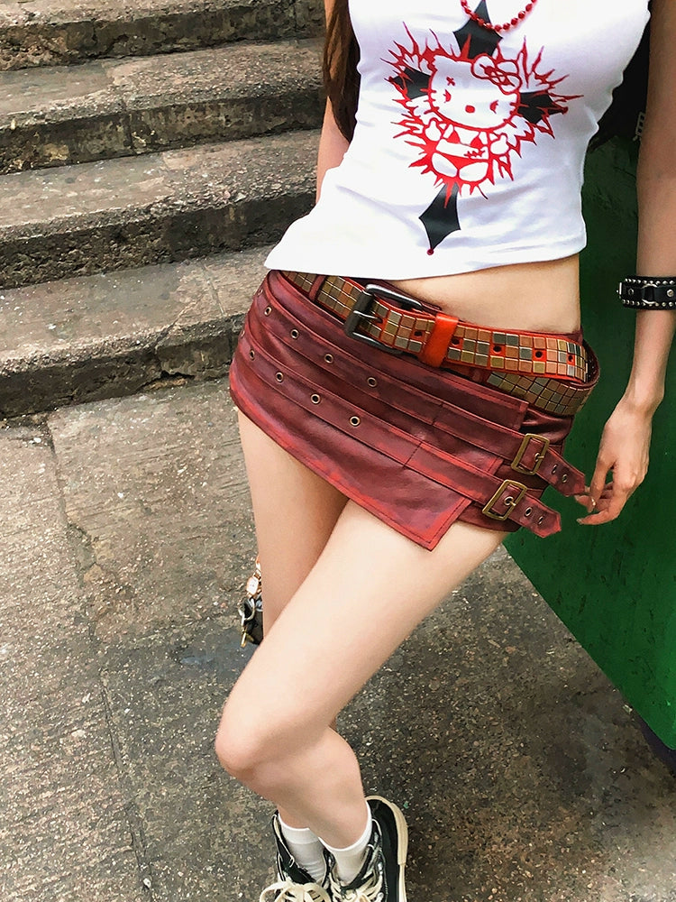 (Pre-Sale) Elyse Belt Leather Skirt