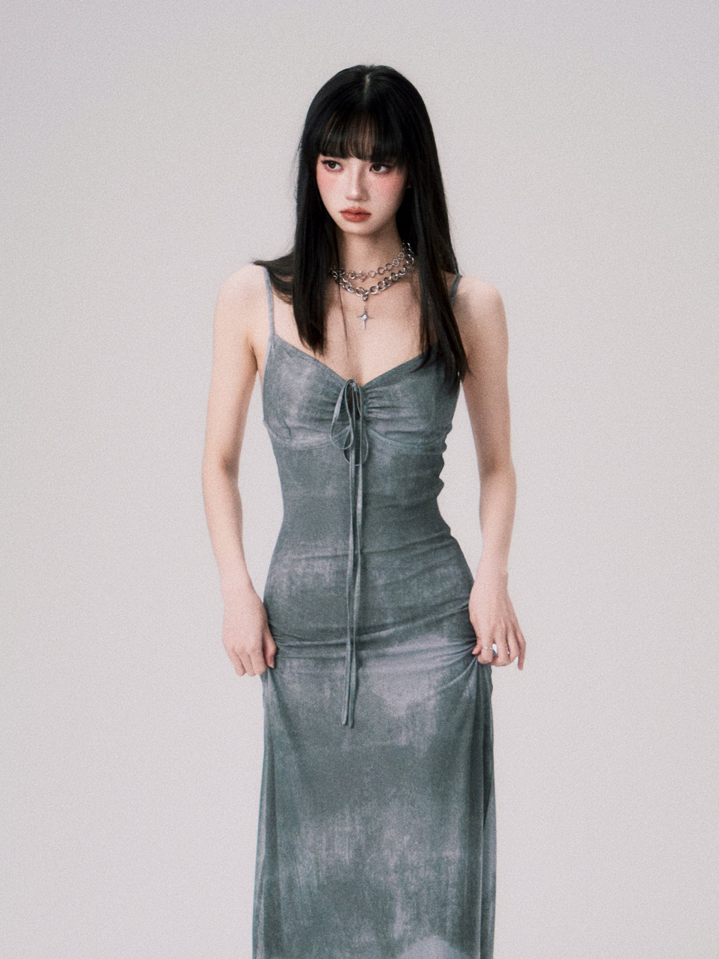 メッシュエラスティックドレス