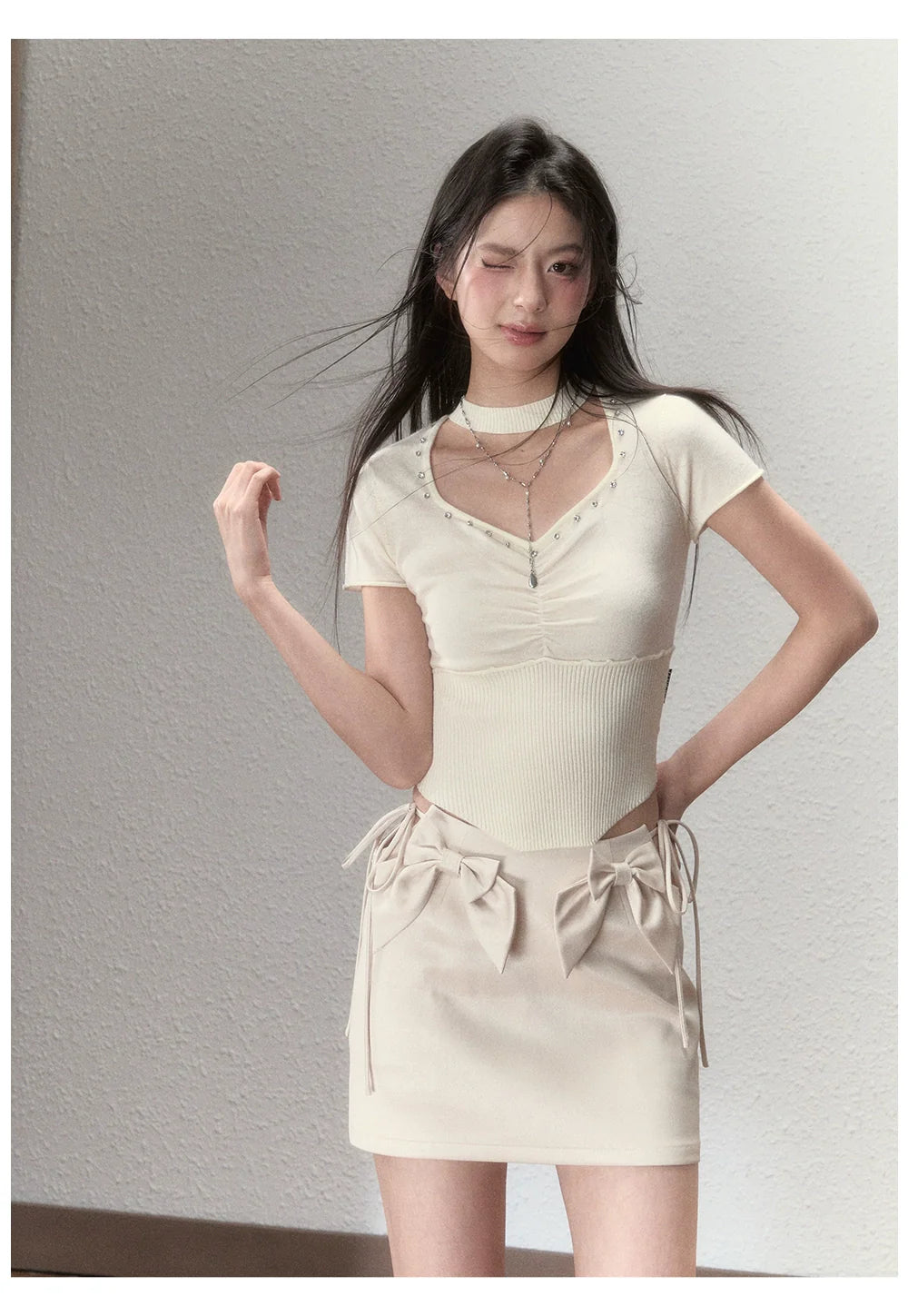 Choker Collar Rhinestone Top