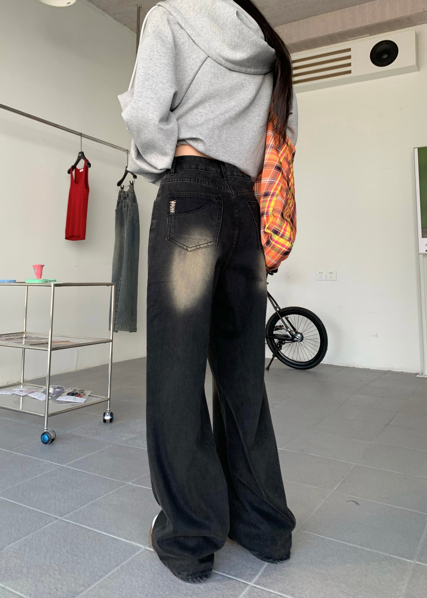 Fade Wash Print Jeans