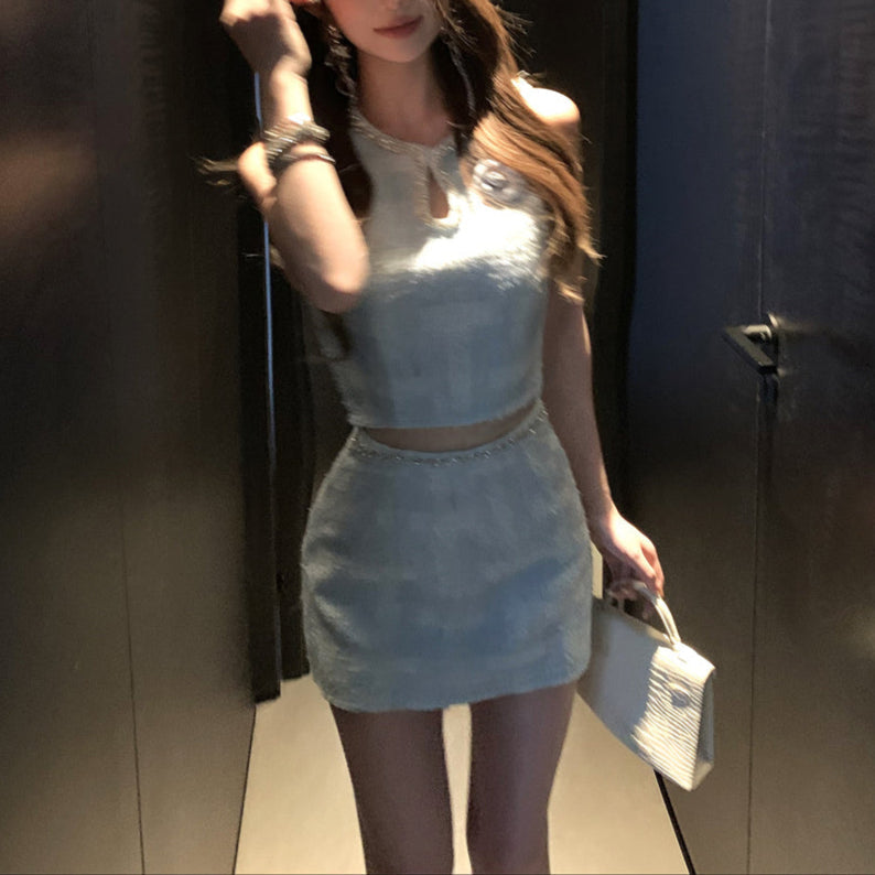 French Top & Skirt Set
