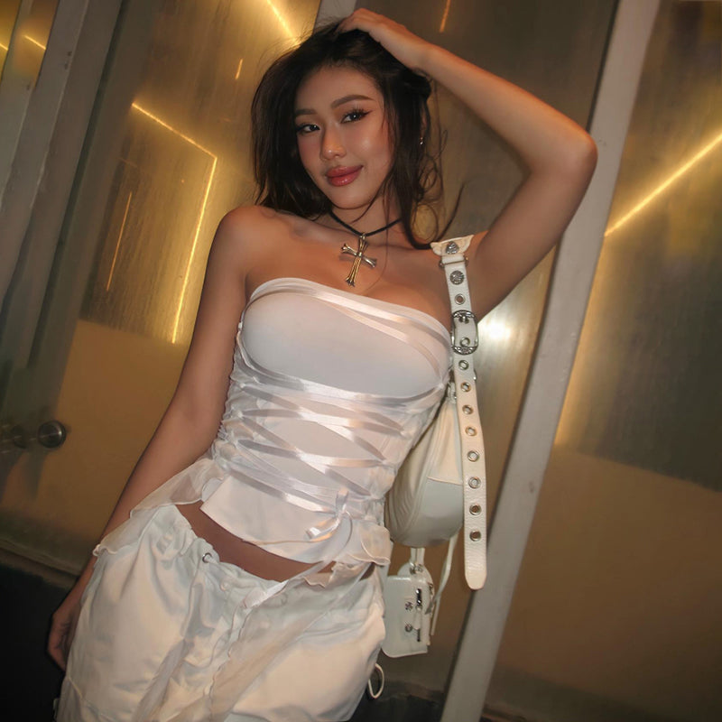 Contrast Ribbon Top