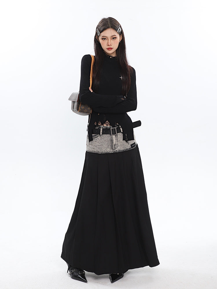 klia Star Distressed Long Sleeve Top