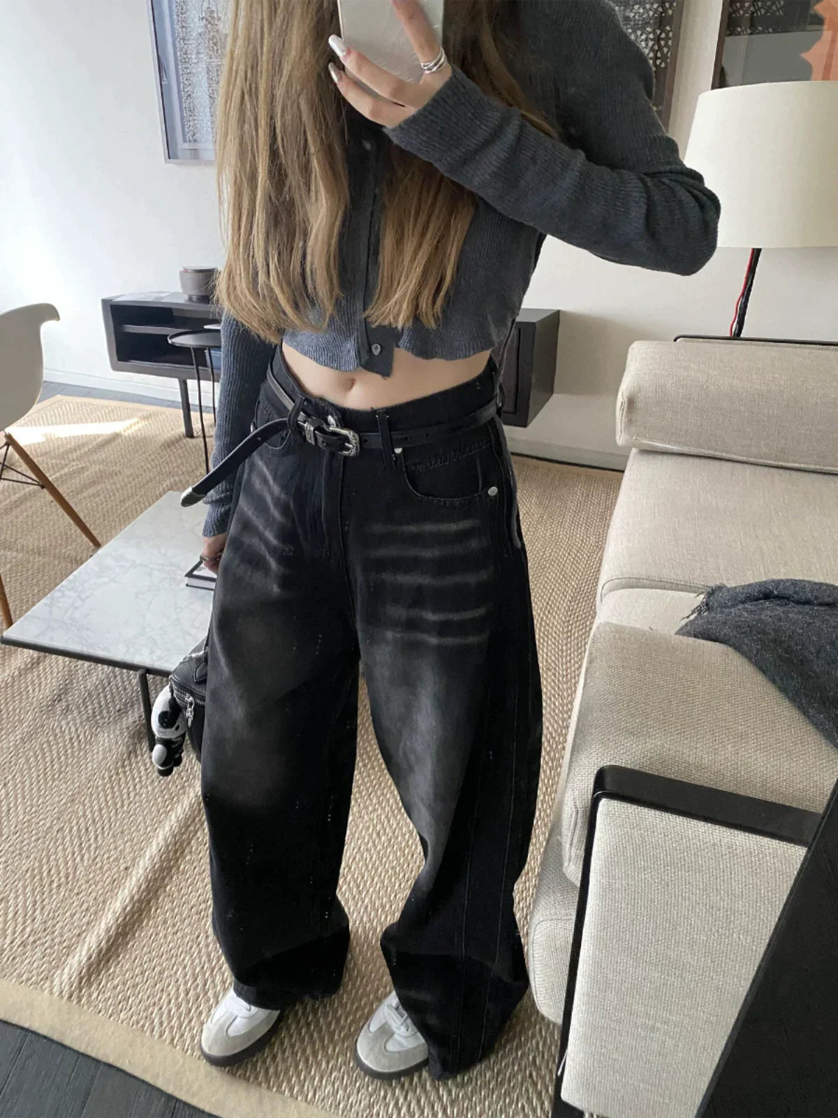 Vintage Black Wide Leg Jeans