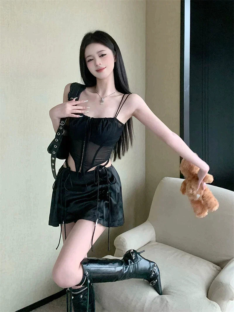Marla Black Top & Skirt