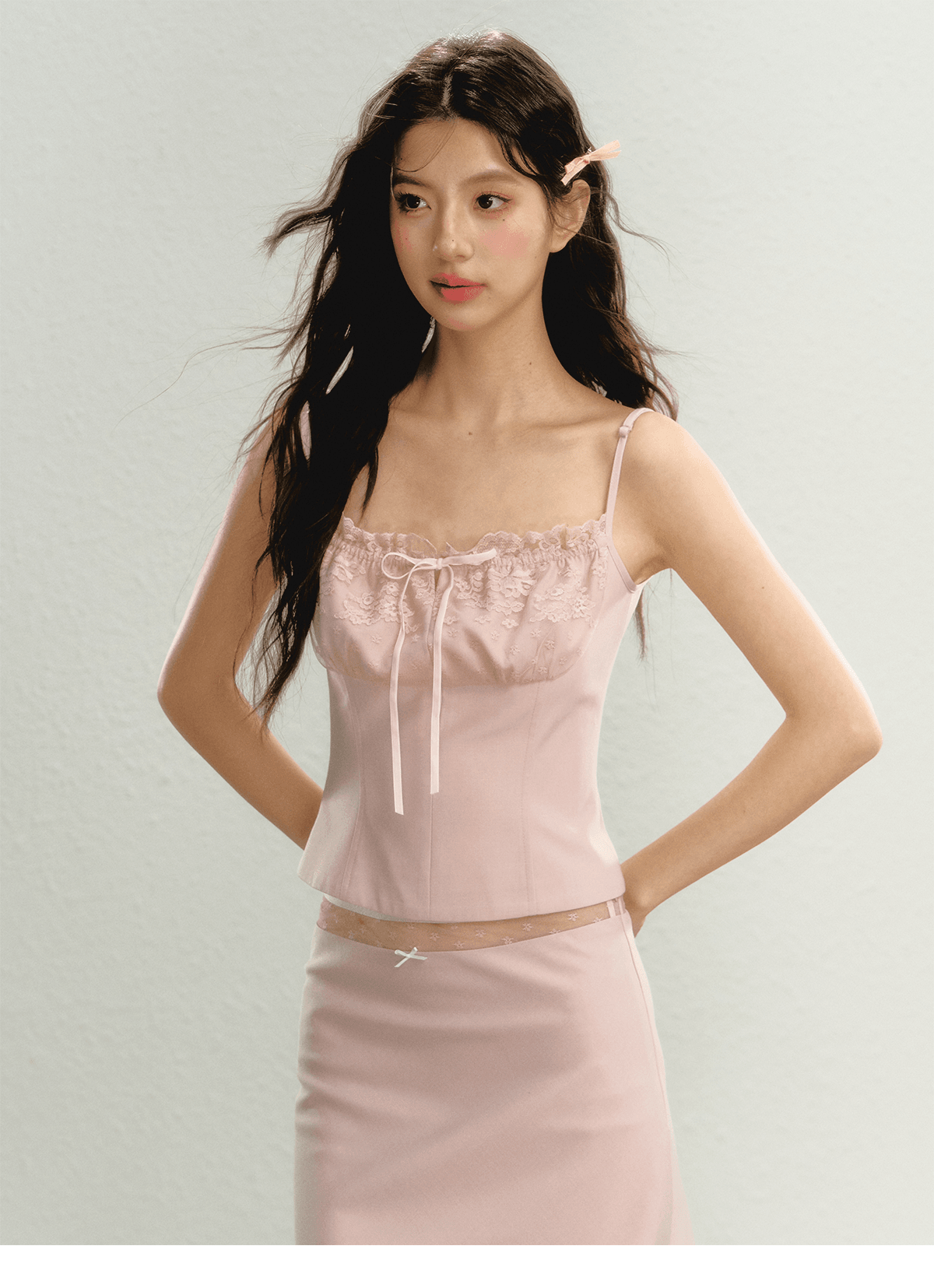 Lace Spaghetti Strap Tank Top & Mini Skirt Set - My Store