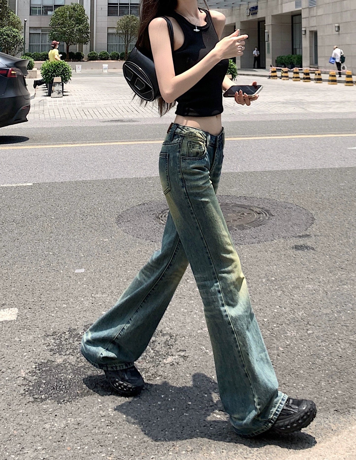 Fade Wash Low Rise Jeans