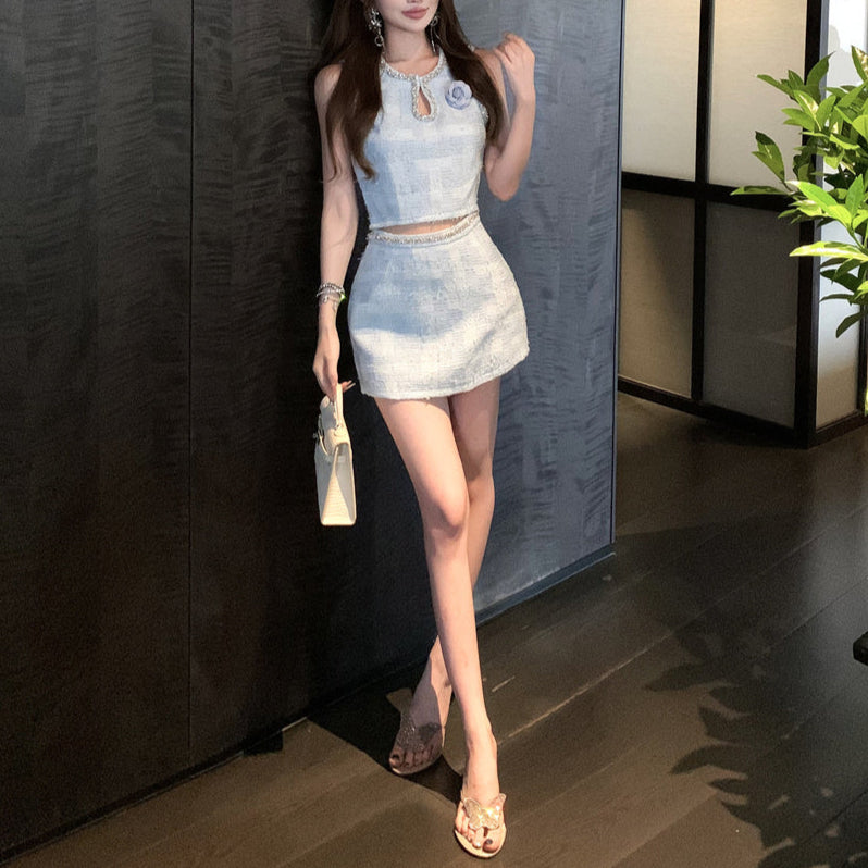 French Top & Skirt Set