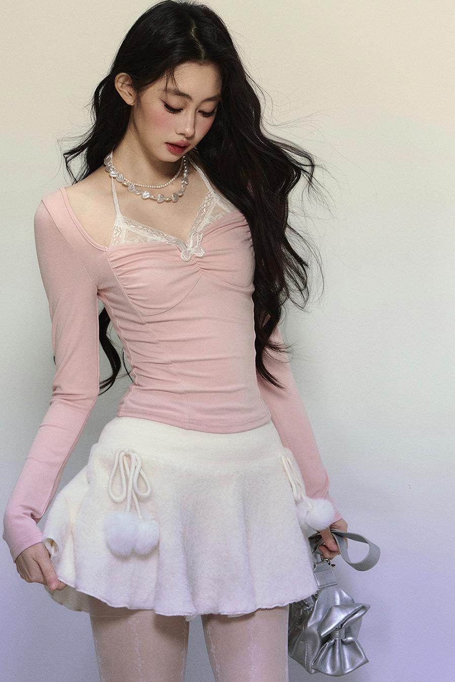 Lace Halter Embroidered Top - My Store
