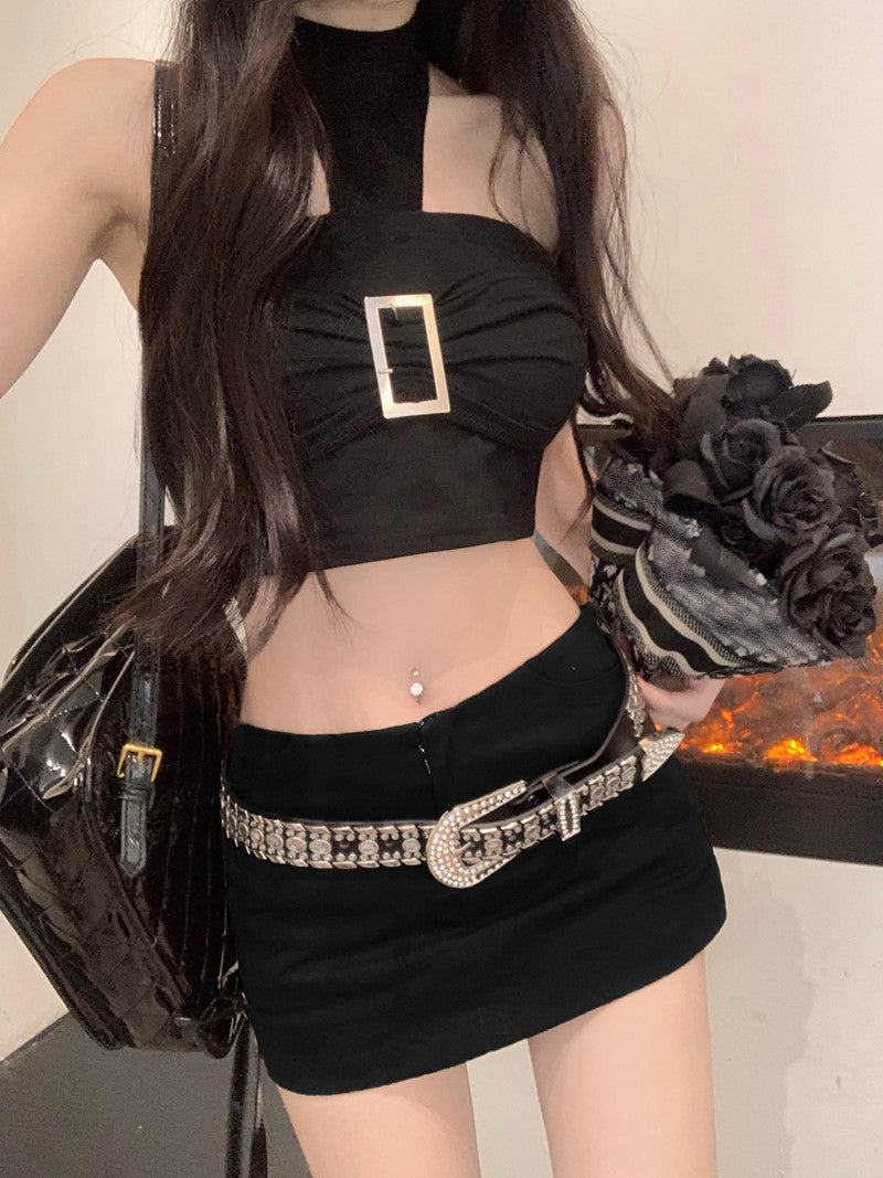 Mini Diamond Encrusted Belt Skirt