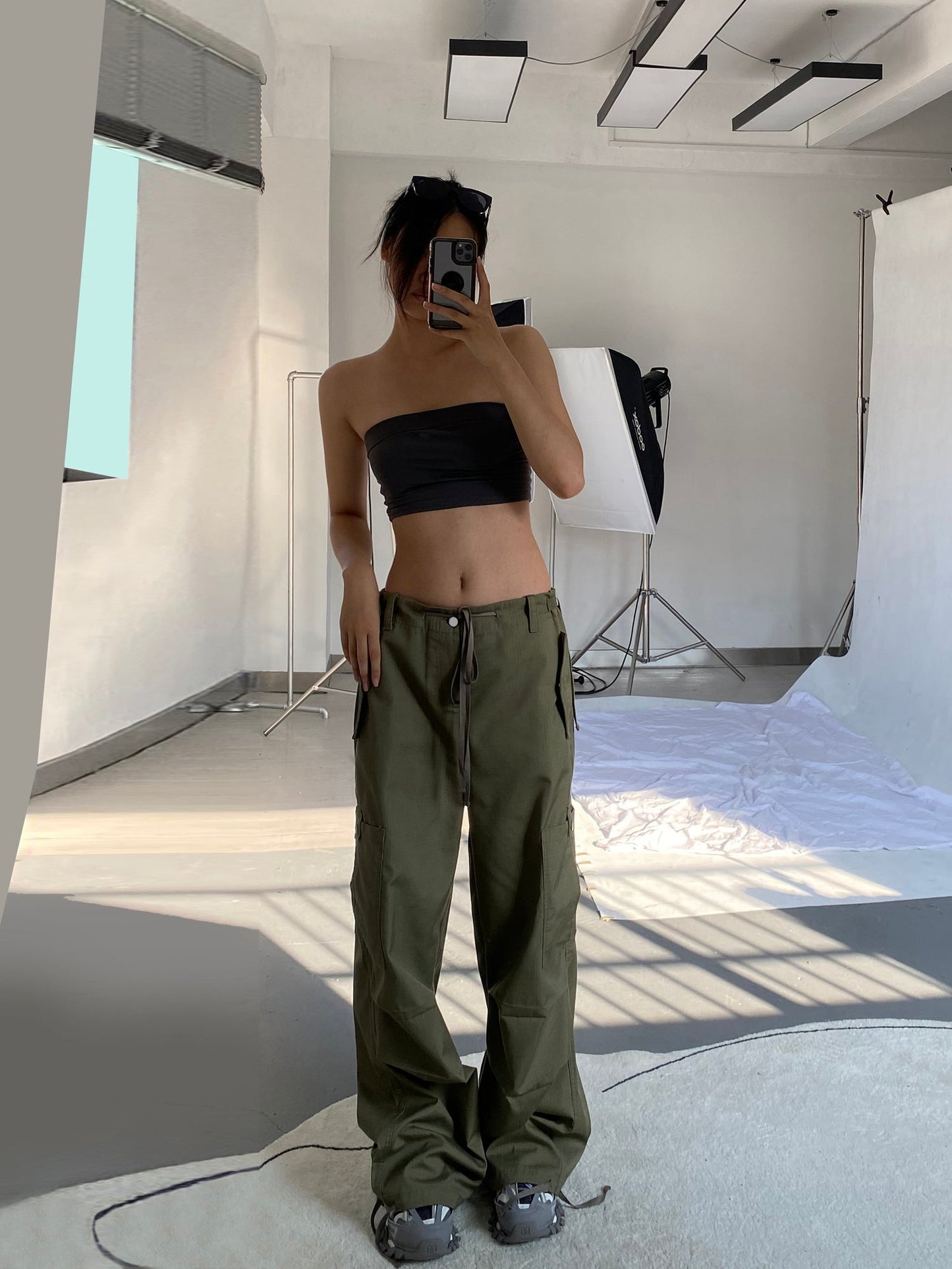 Retro Belt Cargo Pants