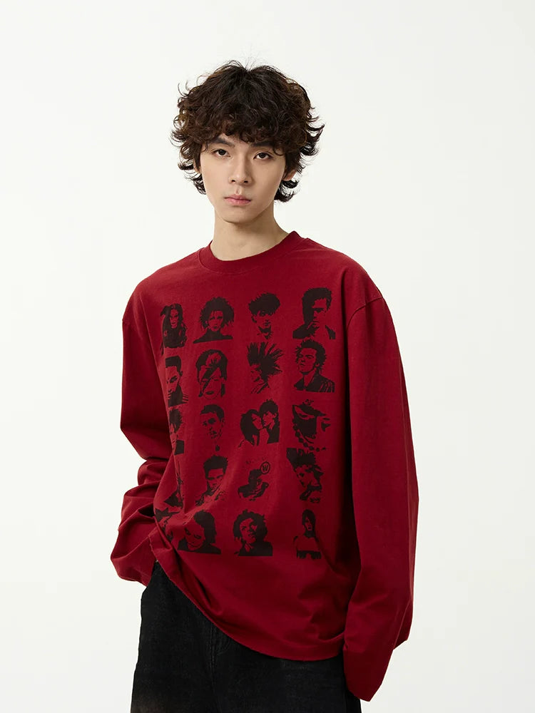 キャラクタープリントデザインロングスリーブTシャツ