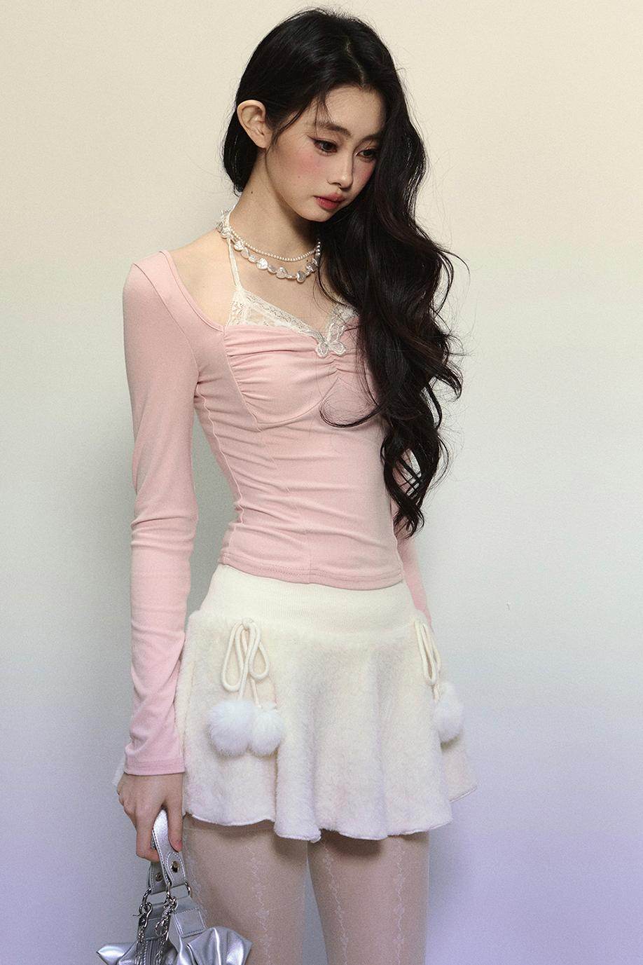 Lace Halter Embroidered Top - My Store