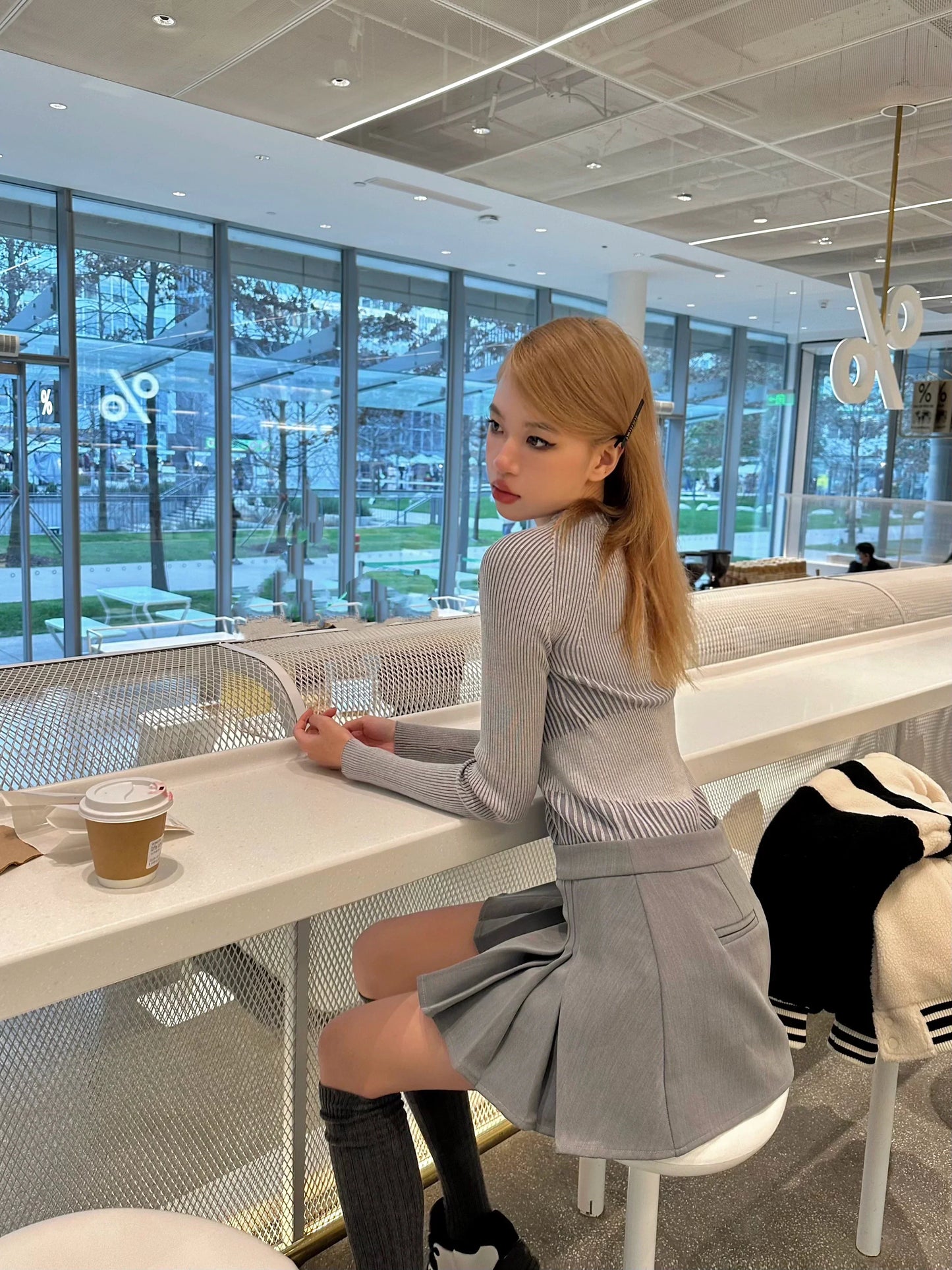 プリントロングスリーブトップス