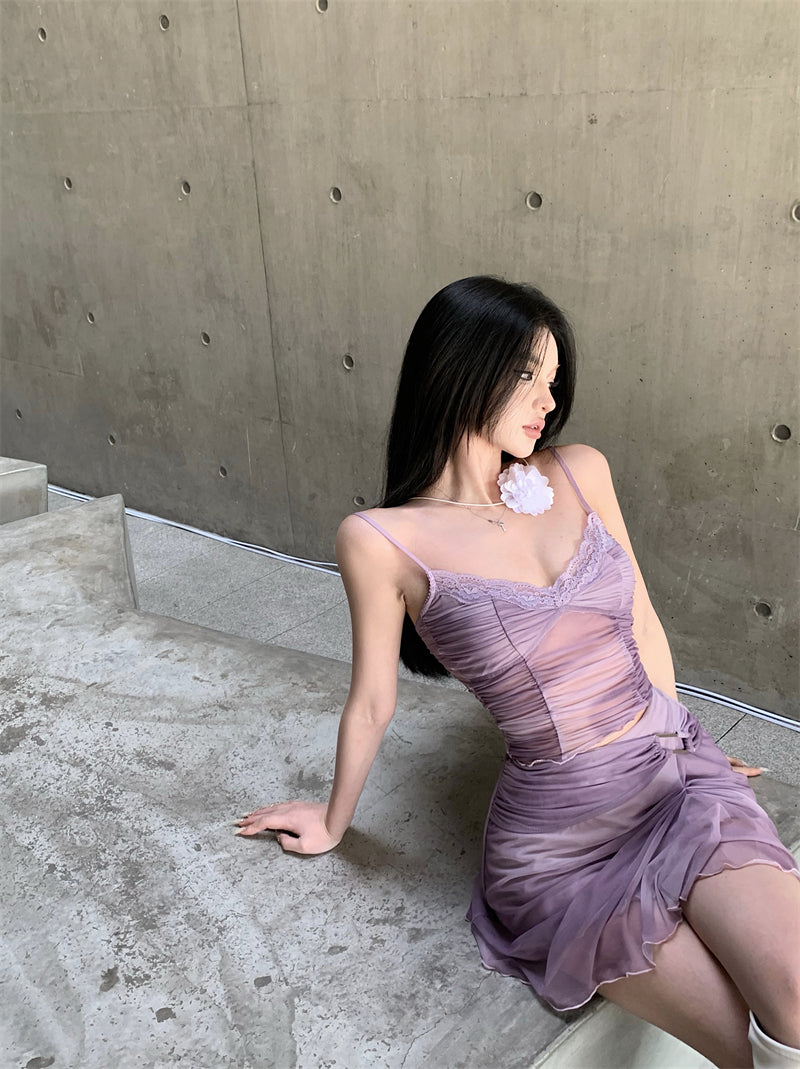Lilac Top & Skirt Set
