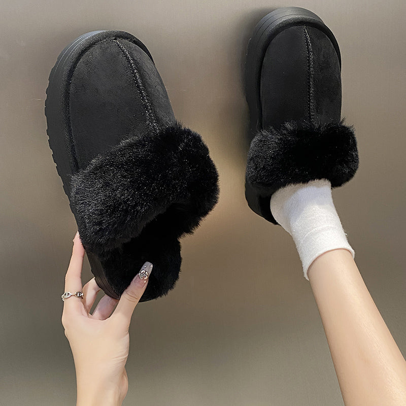Fur Platform Slipper Shoes