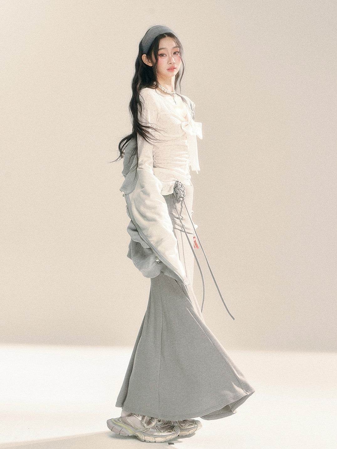 Fishtail Gray Long Skirt - My Store