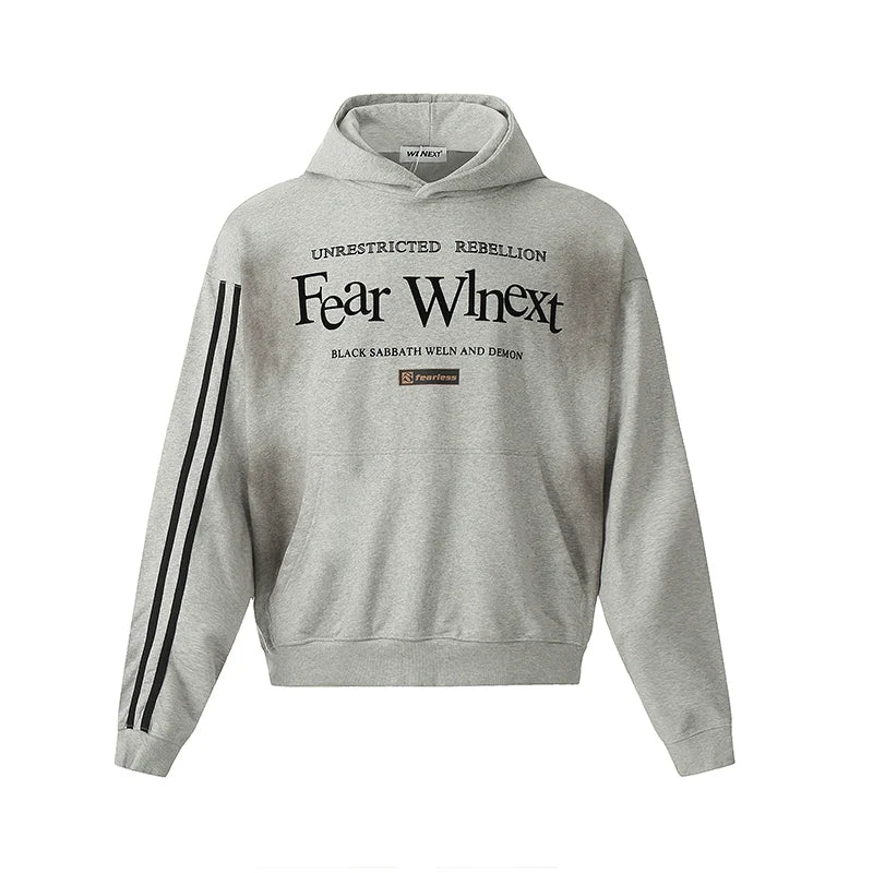 Oversize Washed Letter Hoodie