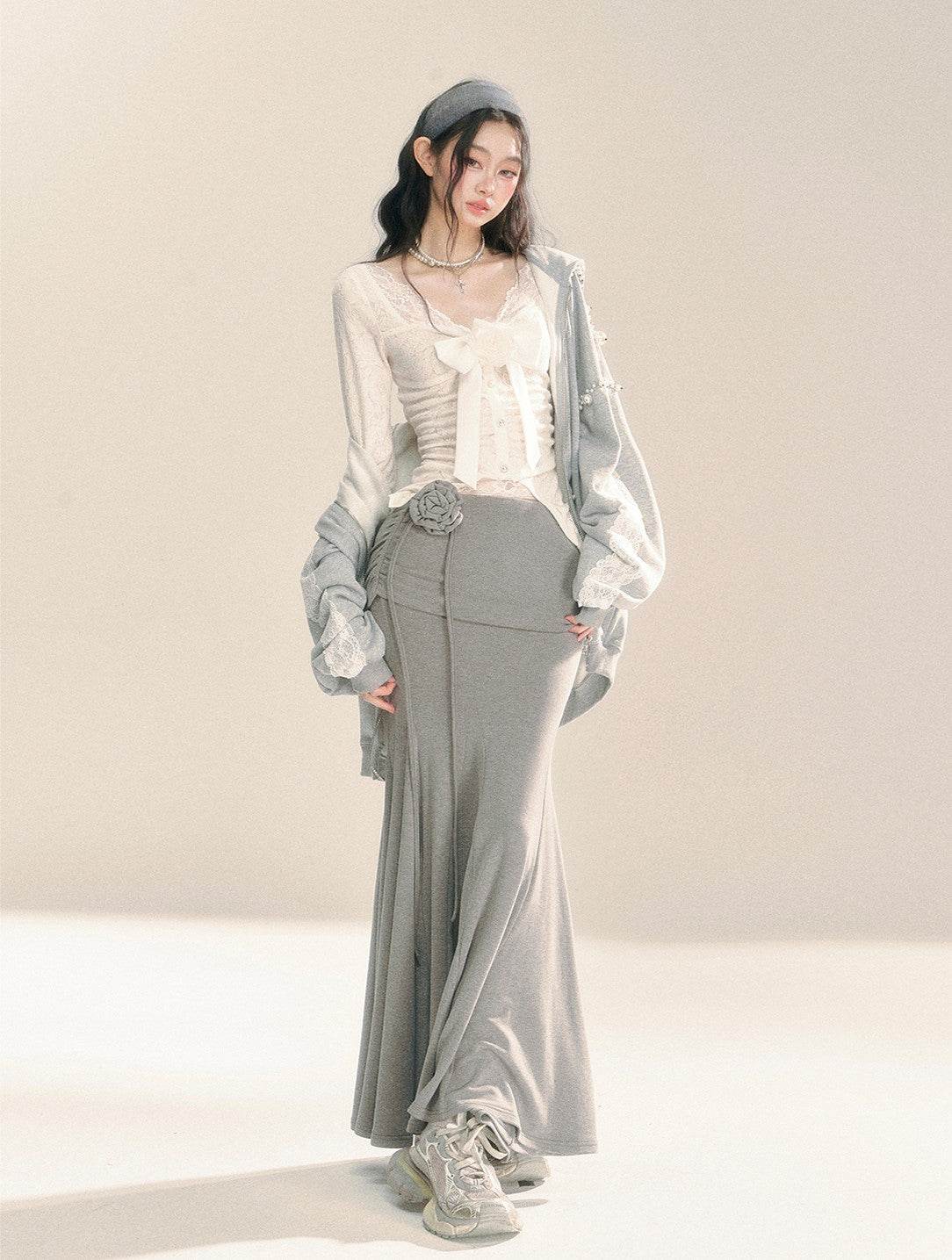 Fishtail Gray Long Skirt - My Store