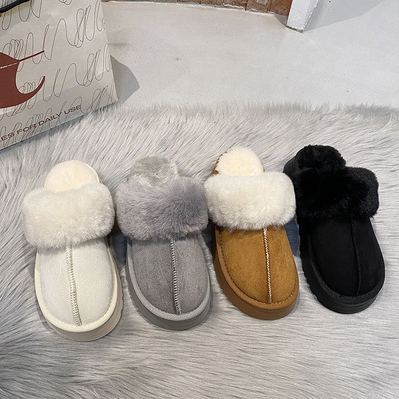 Fur Platform Slipper Shoes