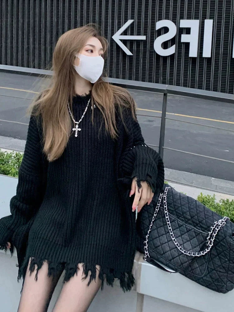 Oversized Contrast Stitch Sweater