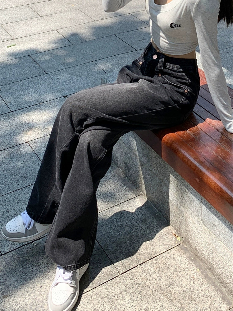 High Waist Black Jeans