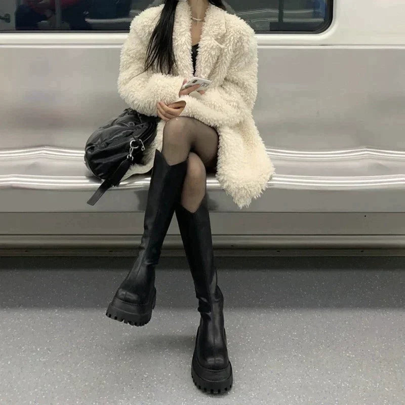 ストレートロングニーハイブーツ
