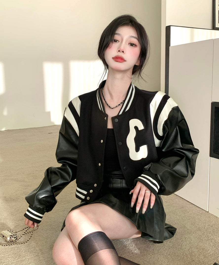 Cropped Baseball Jacket