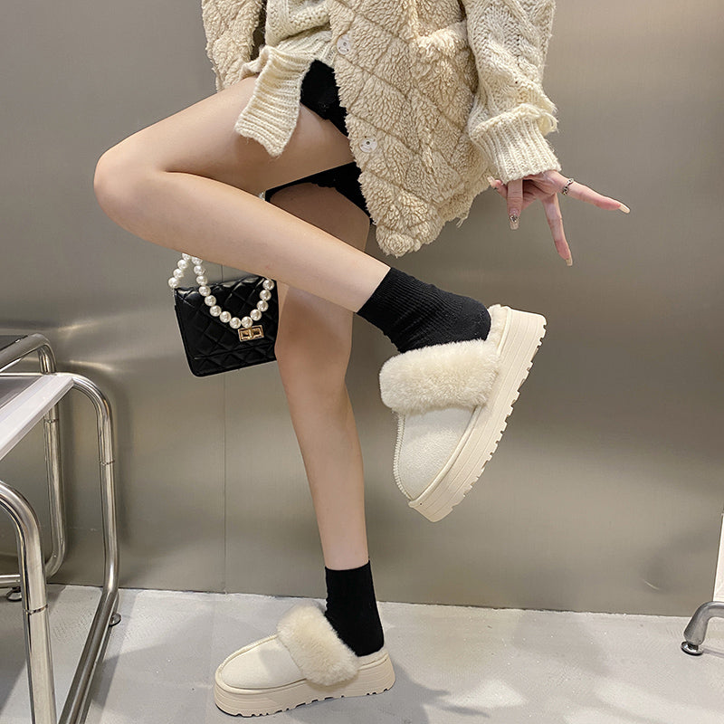 Fur Platform Slipper Shoes