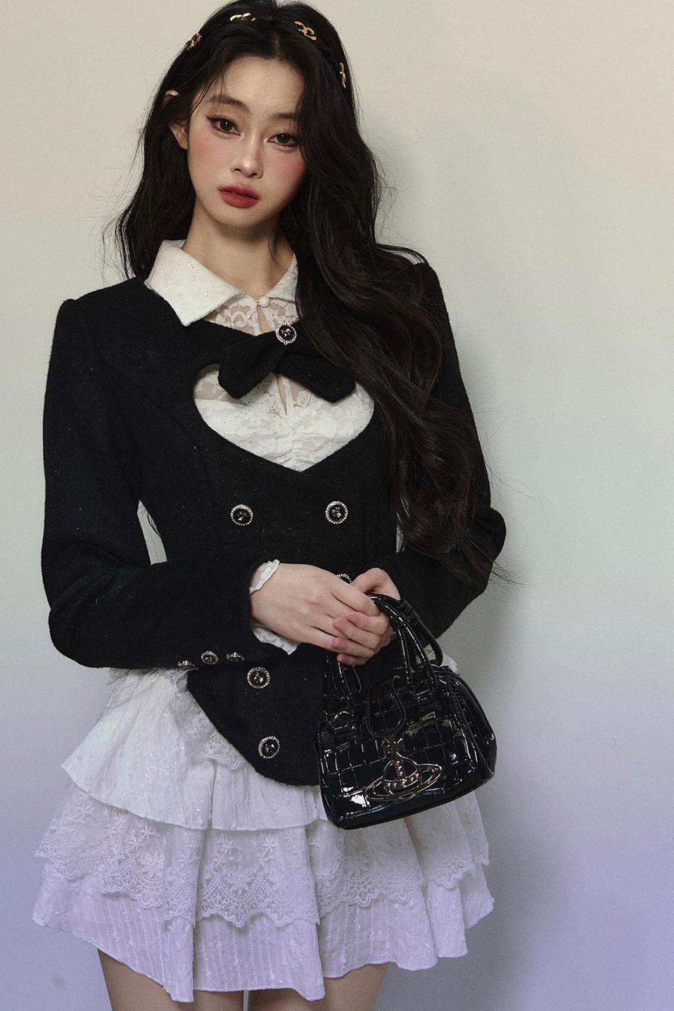 White Lace Fitted Short Dress - My Store