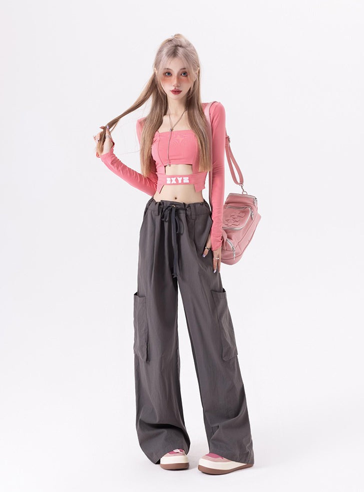 Square Collar Long Sleeve Top