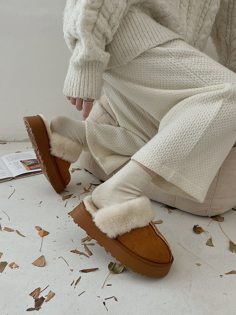 Fur Platform Slipper Shoes