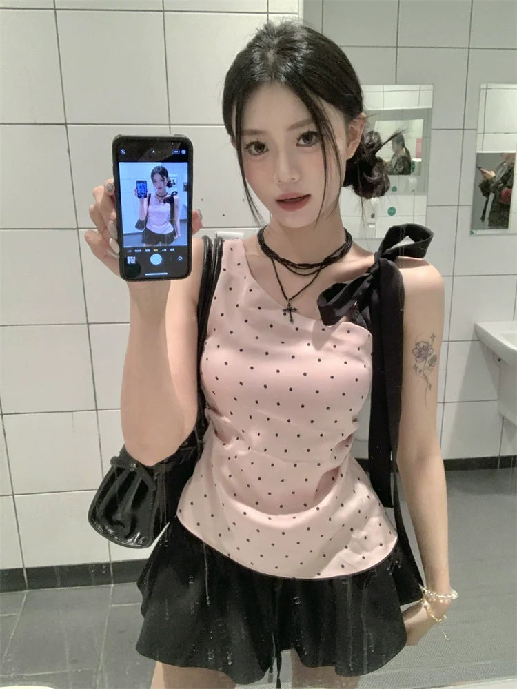 Polka Dot Silk Top