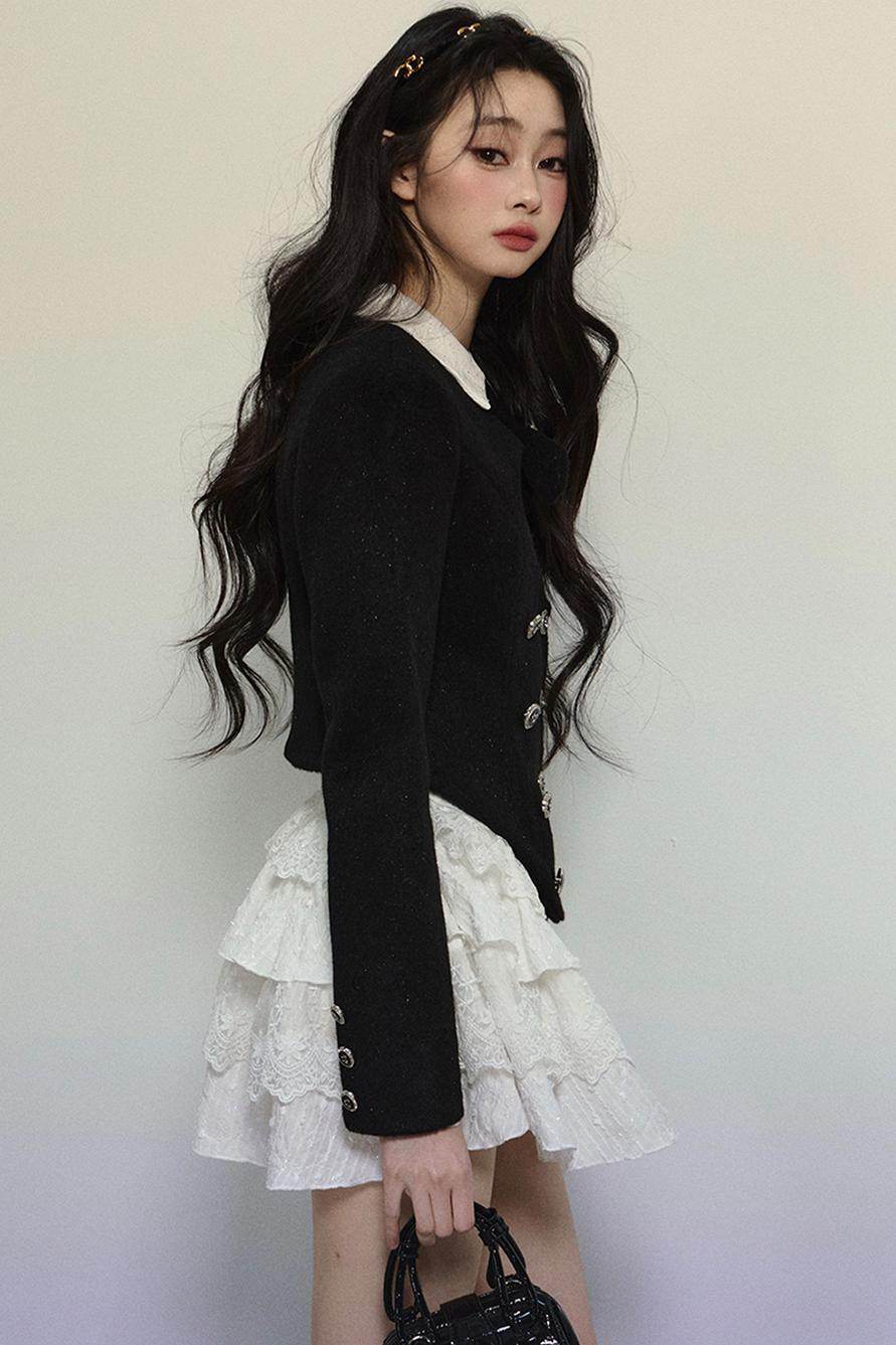 White Lace Fitted Short Dress - My Store