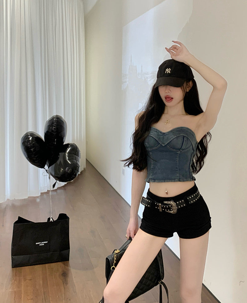 Low Waist Shorts & Buckle Belt