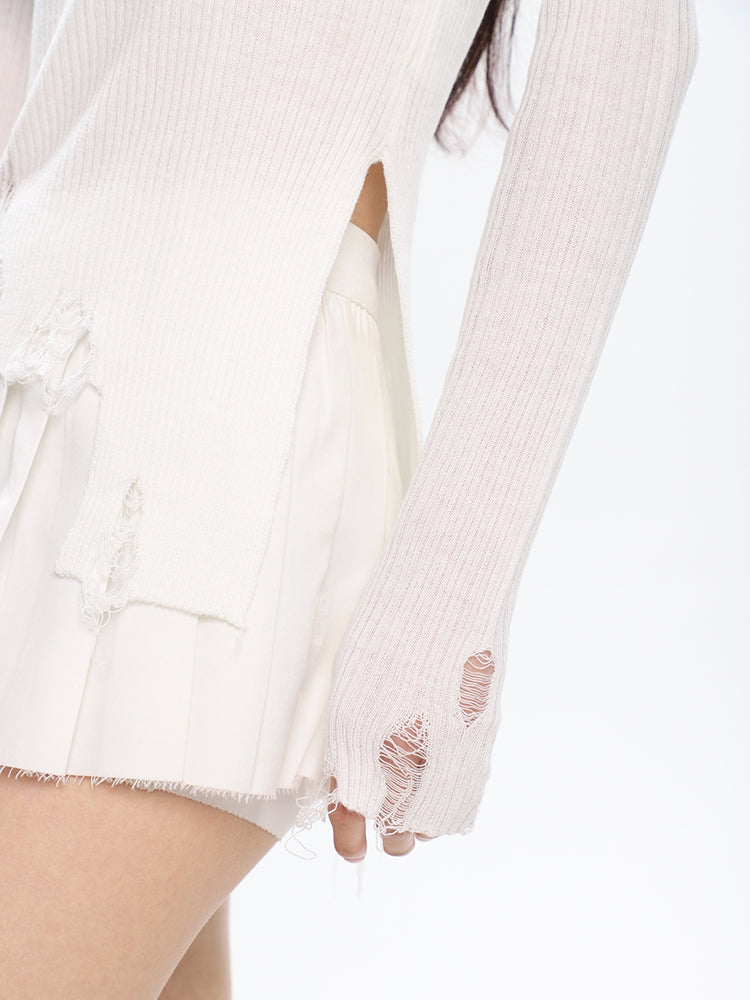 klia Star Distressed Long Sleeve Top