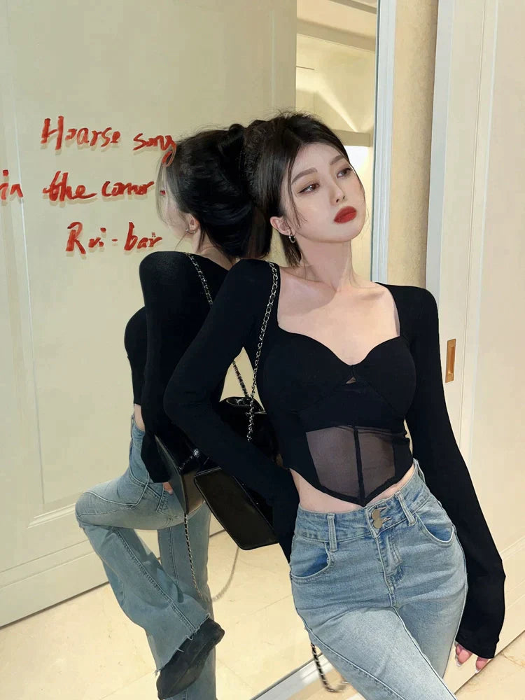 Corset Mesh Accent Top
