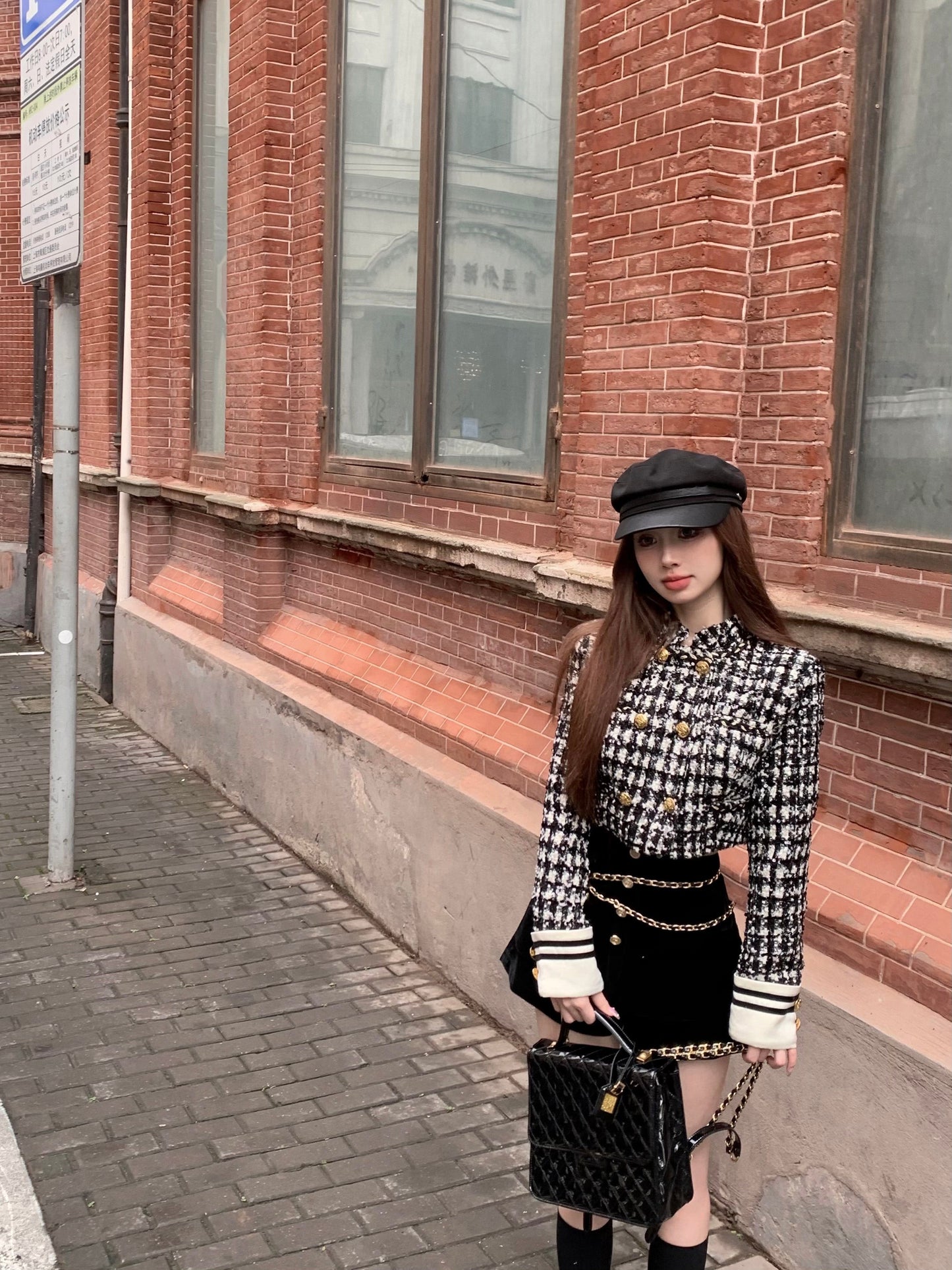 Matilda Jacket & Gold Button Chain Shorts Set