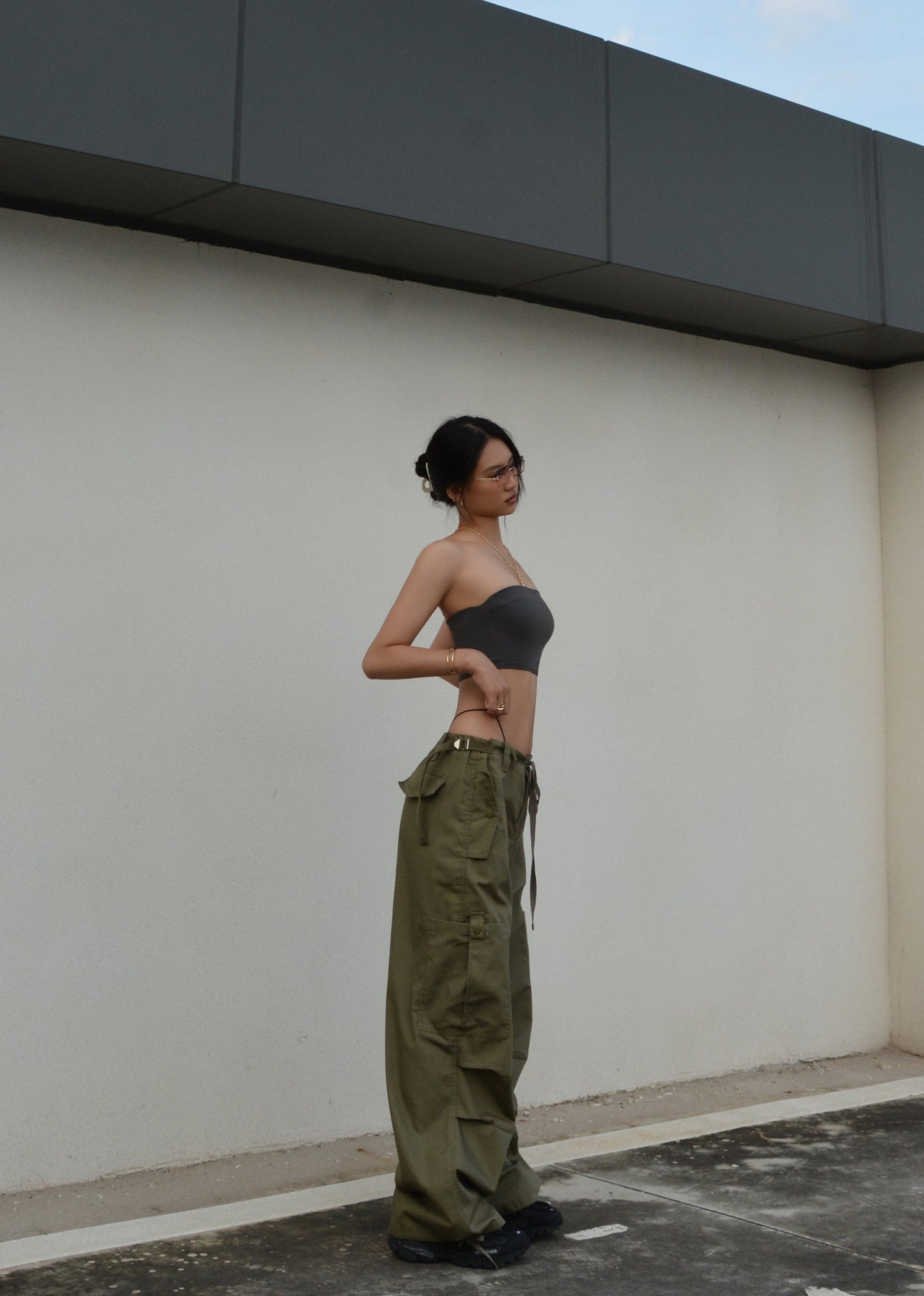 Retro Belt Cargo Pants