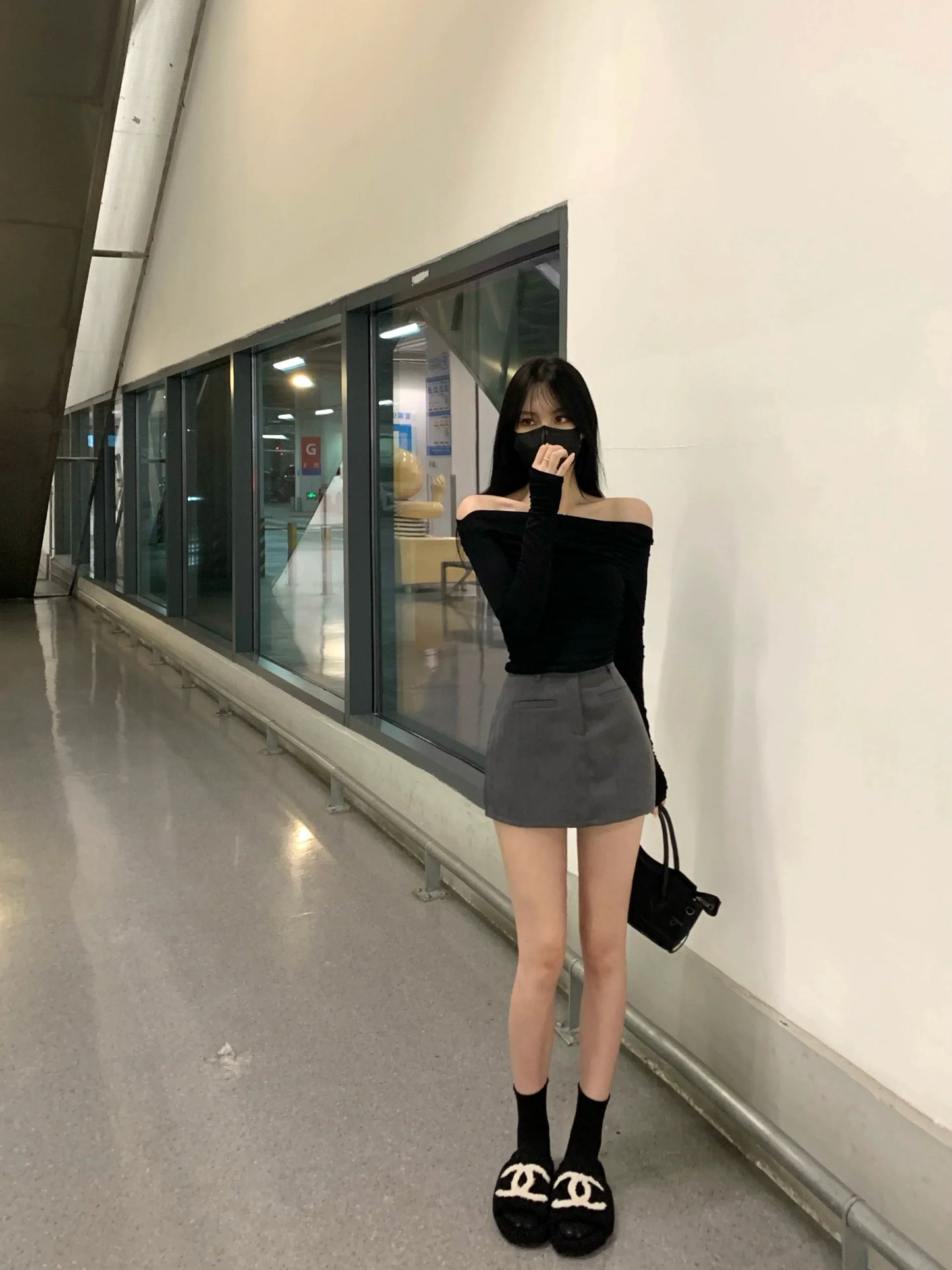 Black Off Shoulder Top