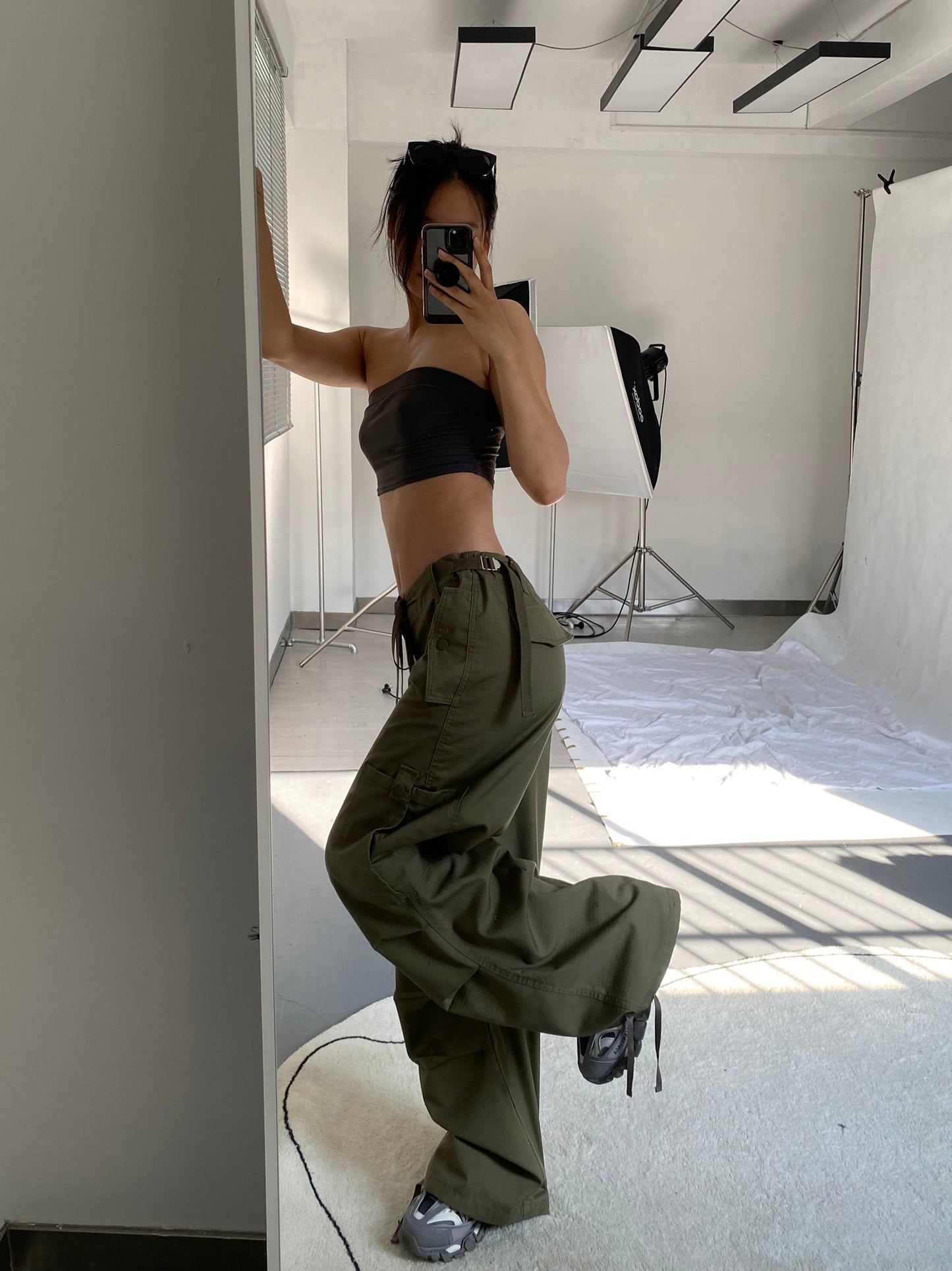 Retro Belt Cargo Pants